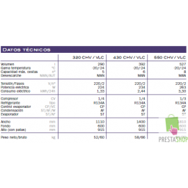  DIMENSIONES ARCON CONGELADOR CON TAPA DE CRISTAL ABATIBLE RECHV/VLC
